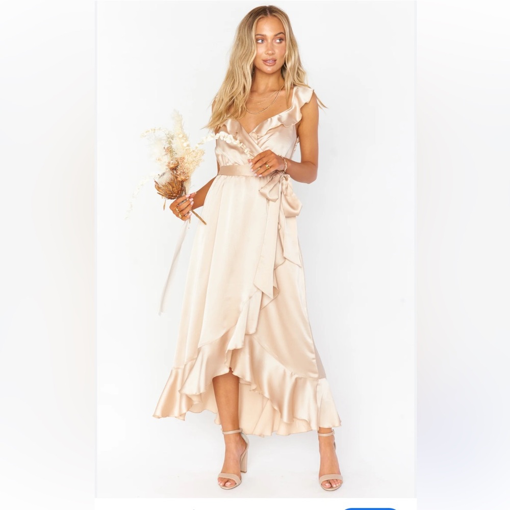 Show Me Your MuMu | Champagne Ruffle High Low Dress